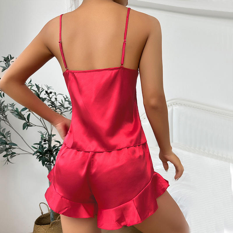 Женская пижама из ледяного шелка (Halter)