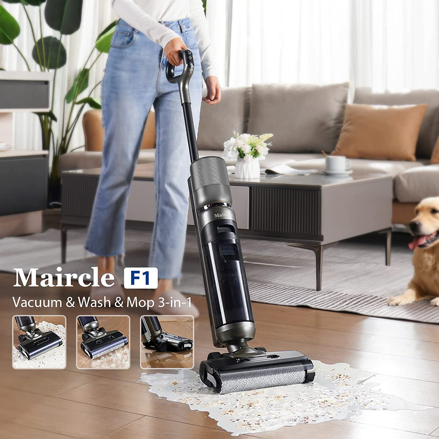 Wet and Dry Washer Floor Water Wet Dry Vacuum Cleaner and Mop Cordless for Home Use