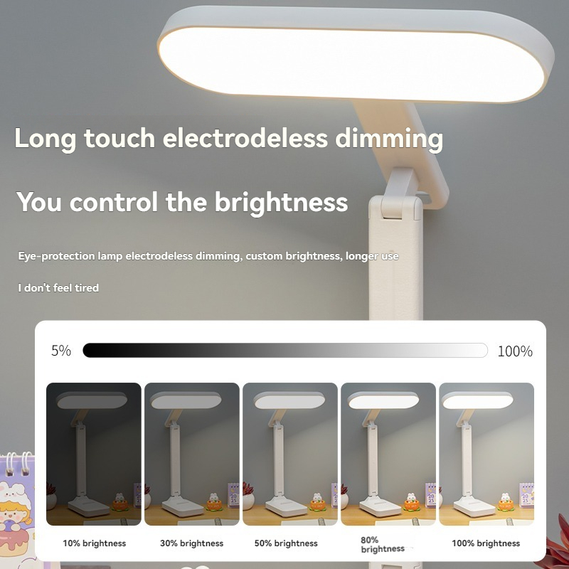 Table Lamp for Study Desk Battery Operated Reading Lamp Dimmable LED Desk Light Study Lamp for Students