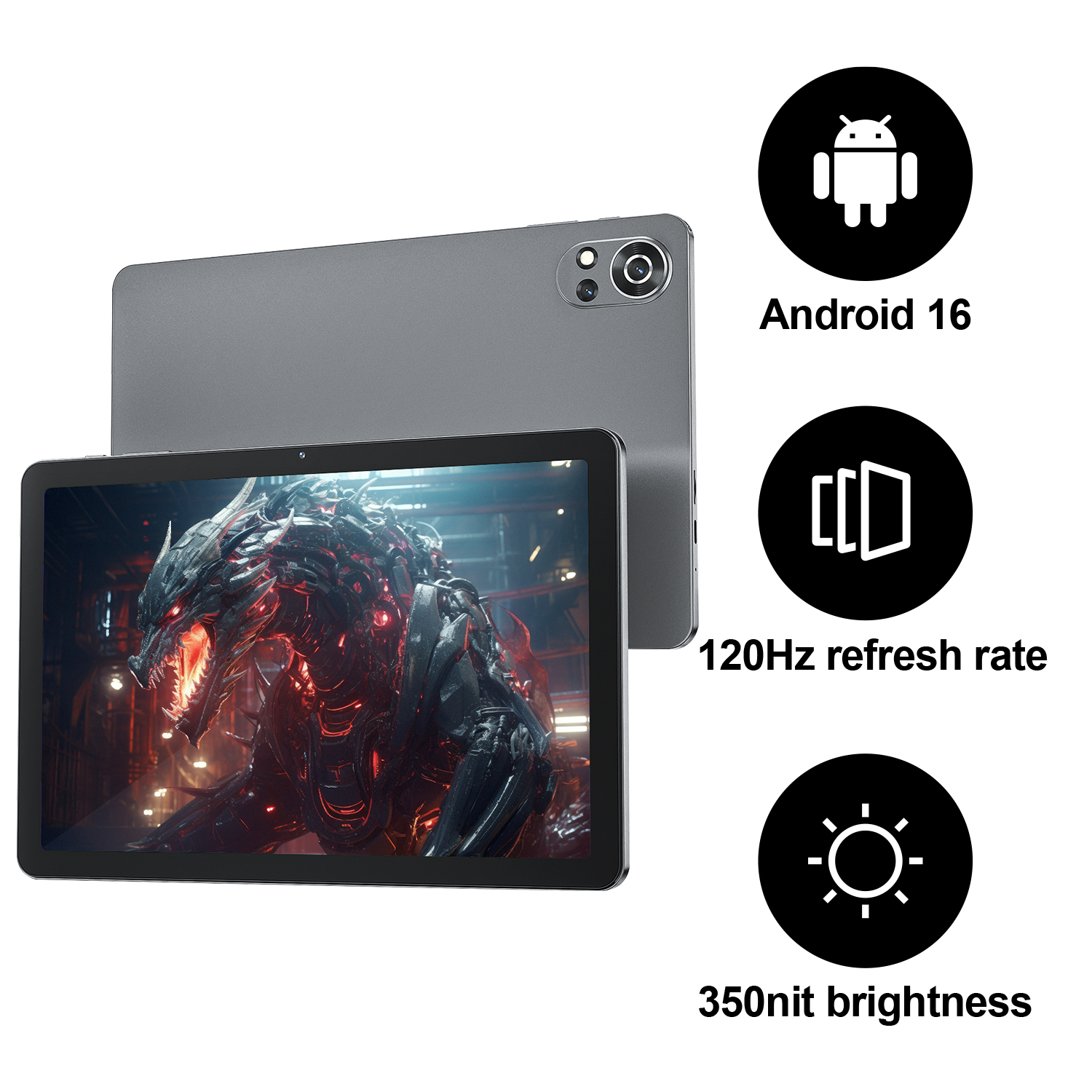 2025 V5 10.1" Tablet Computer Android 16 OS Octa Core 1.8GHz 4GB+128GB 1280x800 Dual-Band WiFi USB Type-C BT5.0 1-Year Warranty