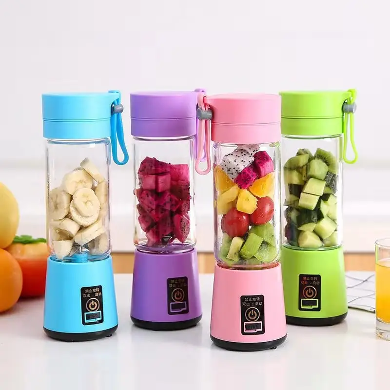 Wholesale Rechargeable Portable Juicer Blender Freshly Squeezed Juice Mixer Personal Safety 6 Blades Mini Juicer