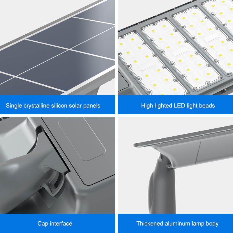 Factory Wholesale Integrated Solar Street Lamp Motion Sensor Outdoor Waterproof LED Light IP65 Rating for Road Application
