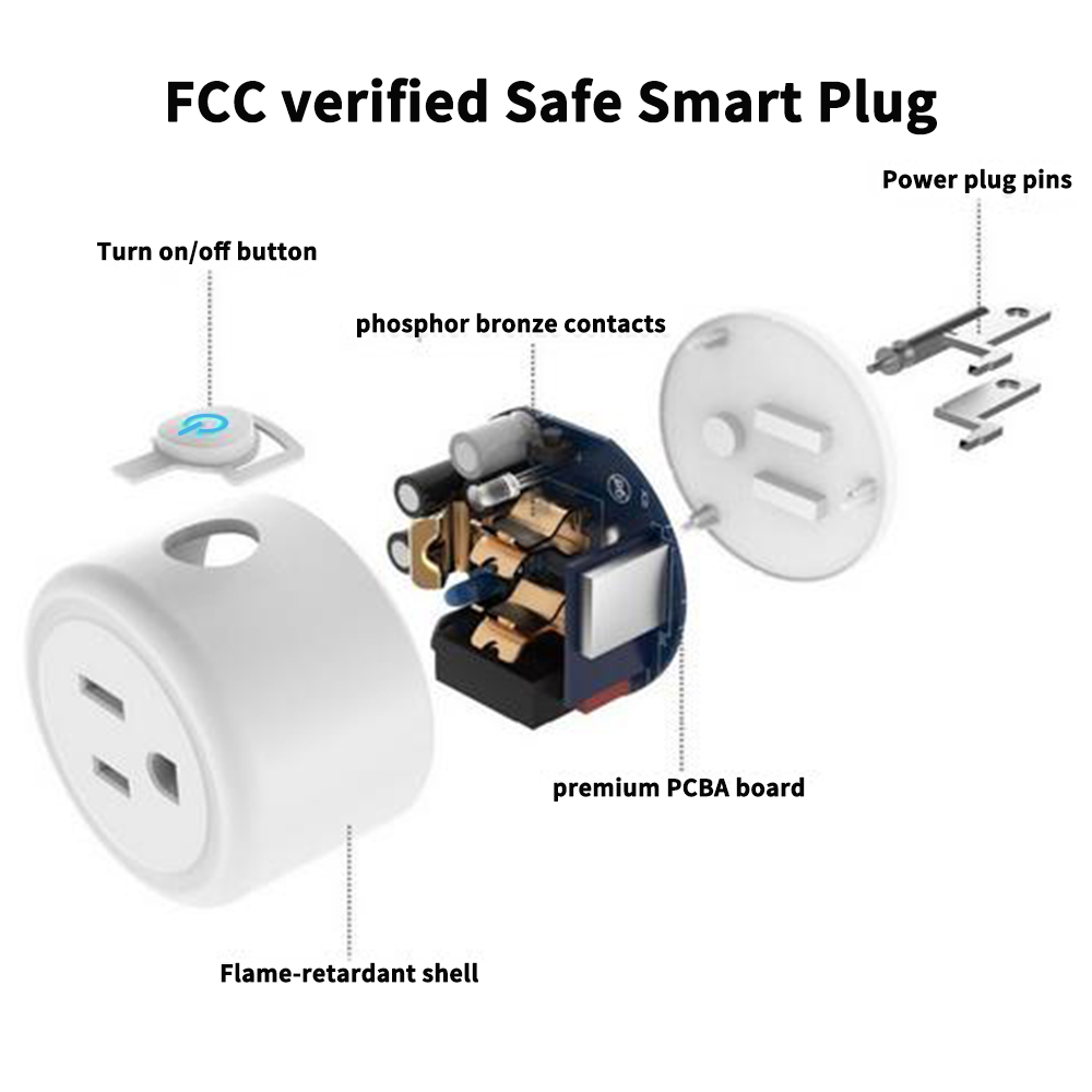 US Alexa Voice Control Socket Tuya App Wireless Wifi Smart Home Plugs Mini Electrical 10A Smart Plug
