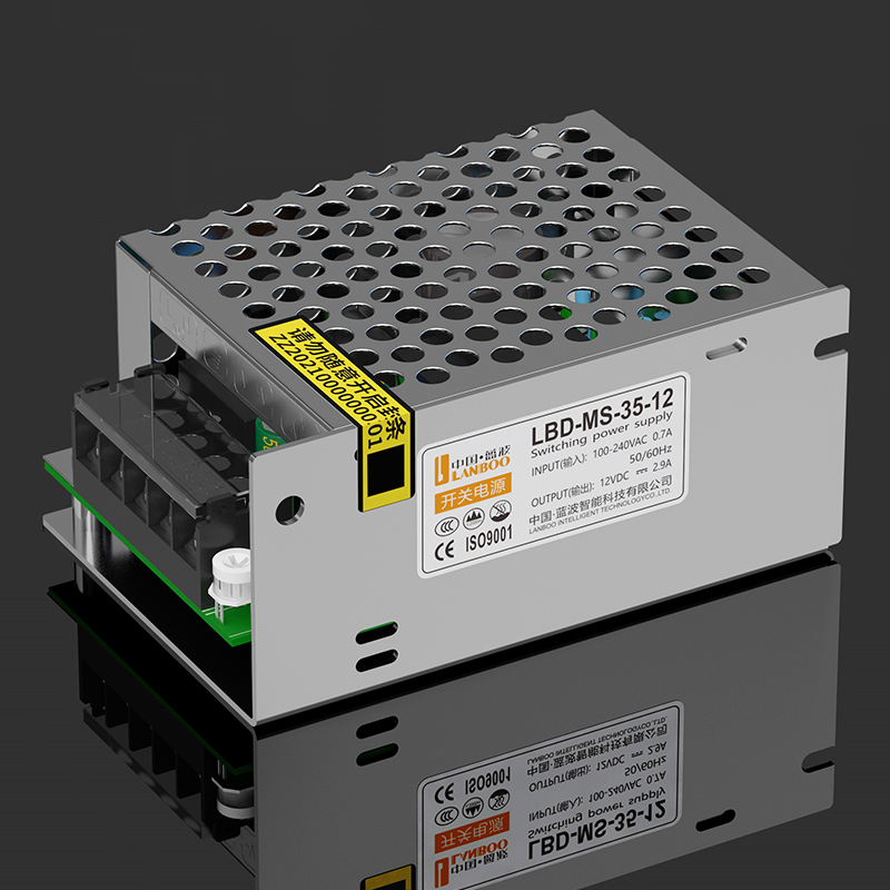 LANBOO S-Series Industrial Flat Plate Switching Power Supply 25W-800W 12V/24V 84% Efficiency 6 Protections Heavy Duty Equipment