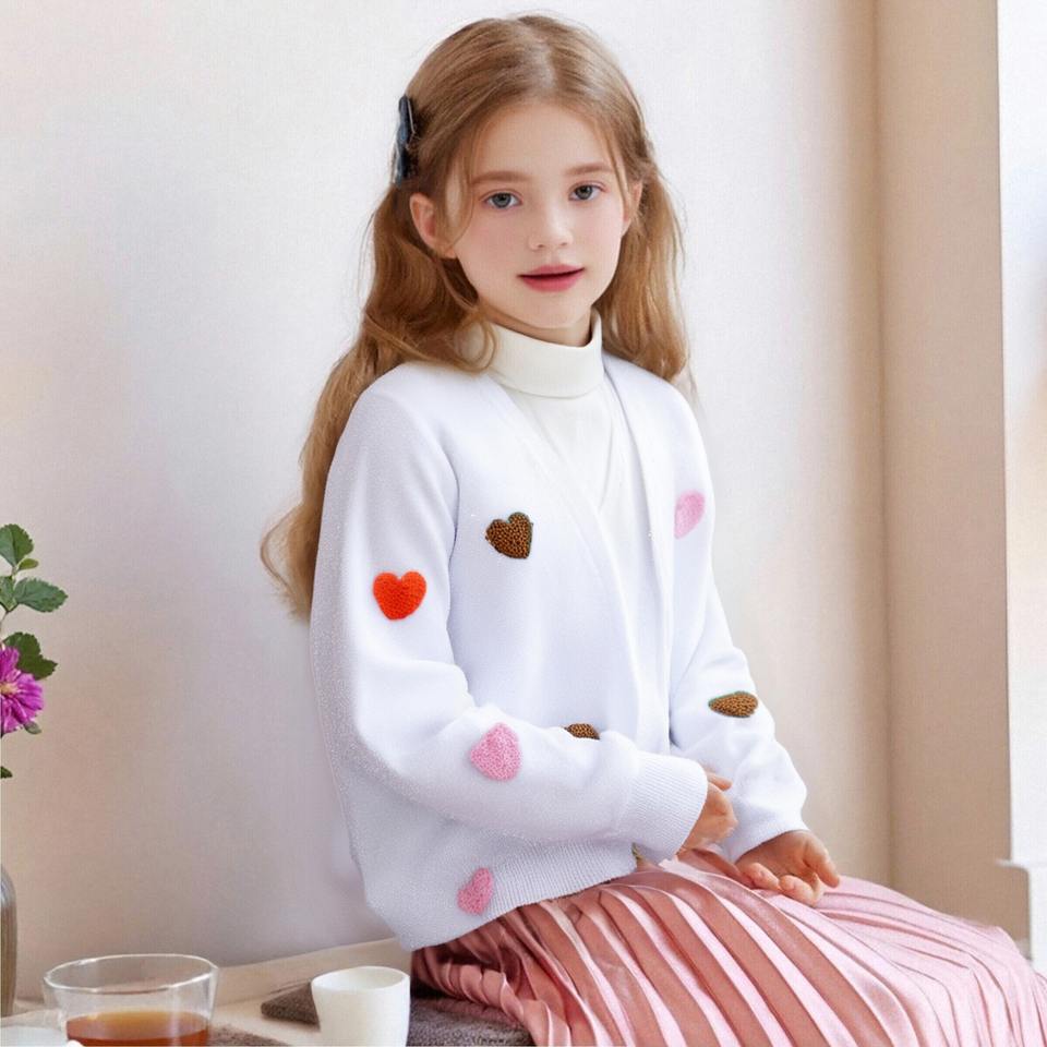 Colorful Heart Knit V-neck