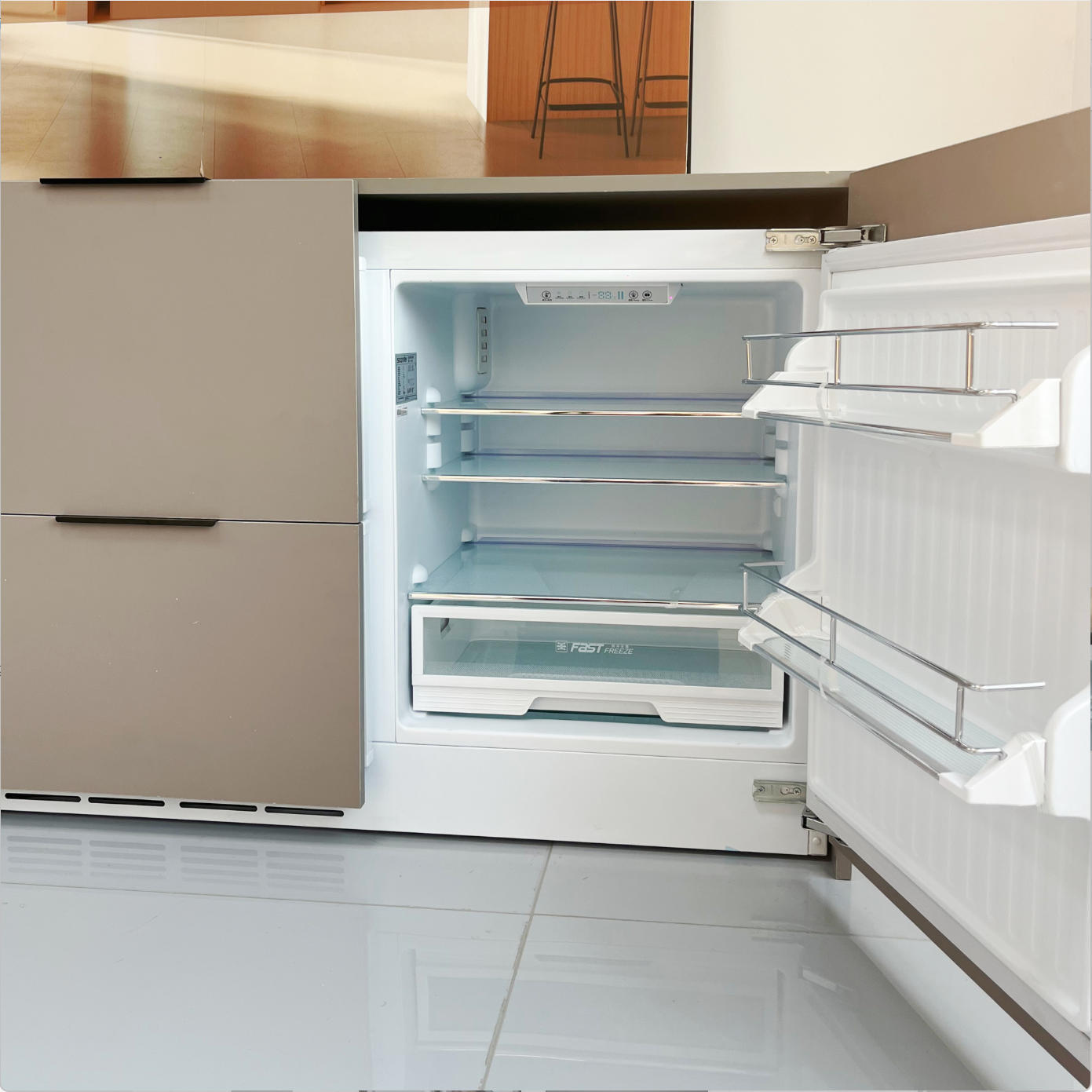 196L Fully Integrated French Home Refrigerator Freezer Undercounter Drawer-Type Built-in Ice Maker Drawer-type