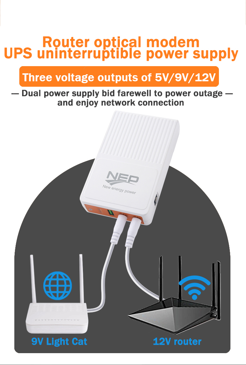 High Quality Mini Ups 8000mah/8800mah /10400mah/ 13400mah Lithium Battery UPS for Router  5V 9V 12V Mini Ups for Wifi Router