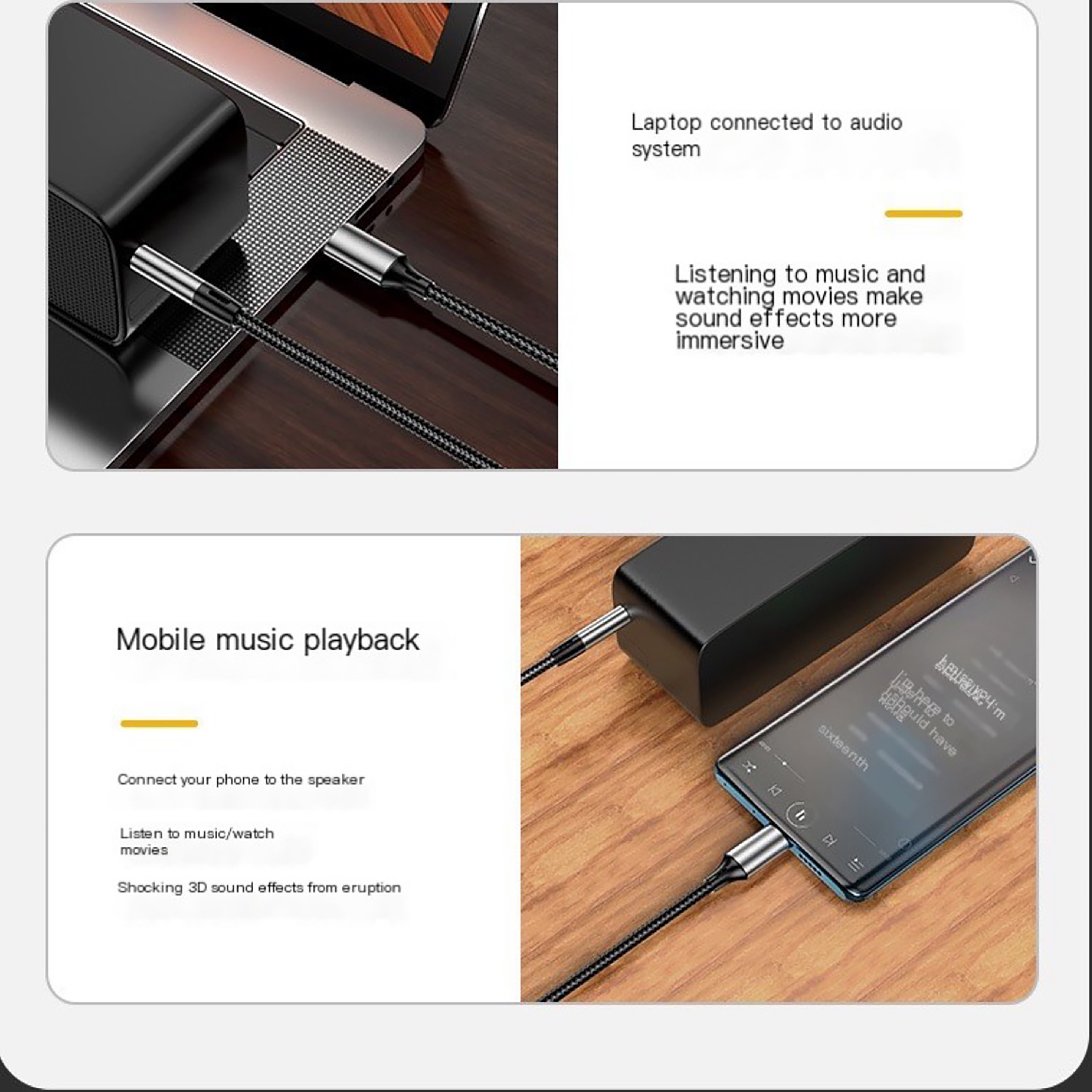 3.5mm In-car Aux Braided Audio Cable 1m  Suitable for  Apple Mobile Phones Digital Audio Cable