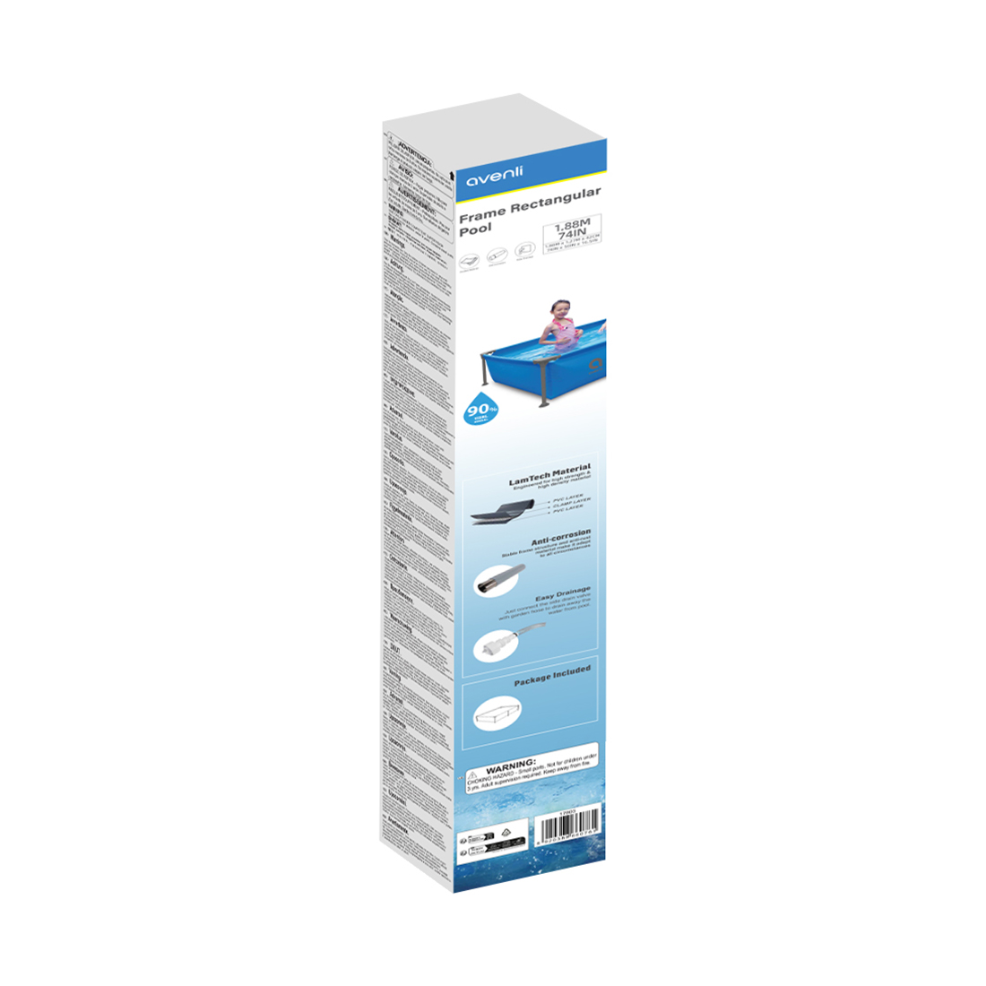 Каркасный бассейн 188 x 127 x 42 см, Avenli, 17803