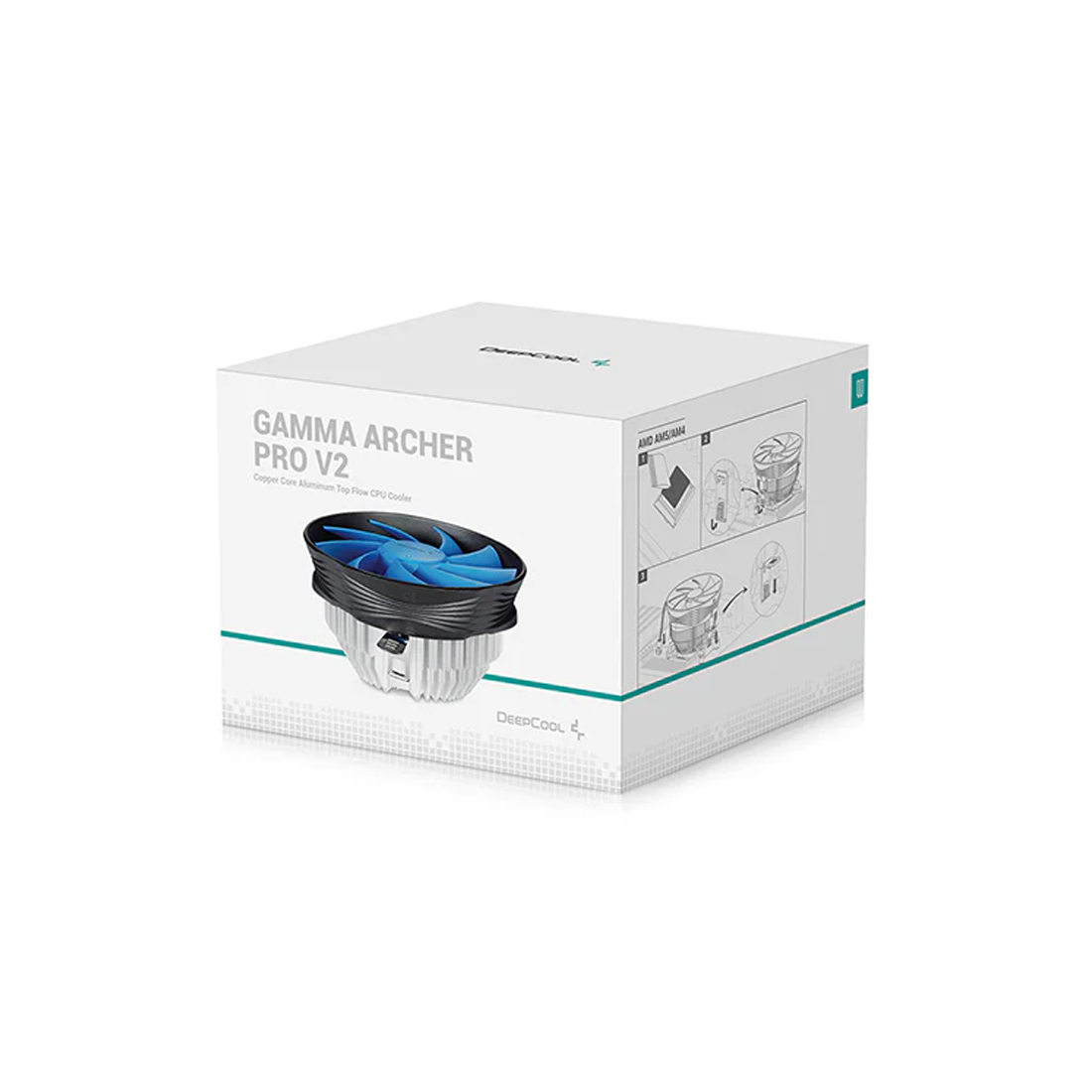 Кулер для процессора, Deepcool, GAMMA ARCHER V2 G-U-ARCHER-ARNNNN-G-1, Intel 1851/1700/1200/115х и AMD AM5/AM4, 95W, 120мм, 1600±10% об/м, 54.25CFM, 26.1dB(A), 3pin, 124х121х65,5мм, Чёрный