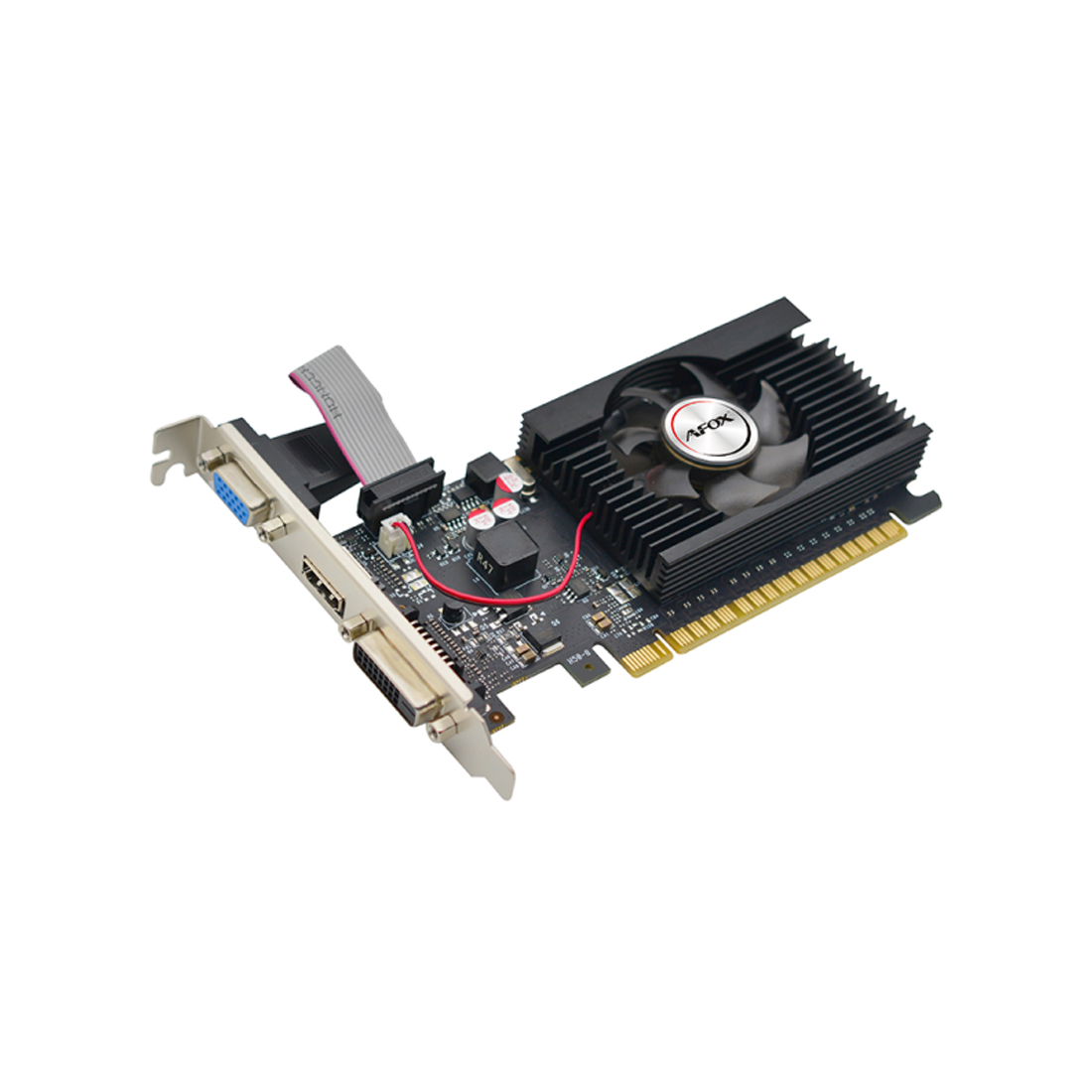 Видеокарта, AFOX, GT710 2GB D3 LP Single Fan (4897033780520), AF710-2048D3L5-V3, DDR3, 64bit, HDMI, DVI, VGA, 146*70*22 мм, Цветная коробка