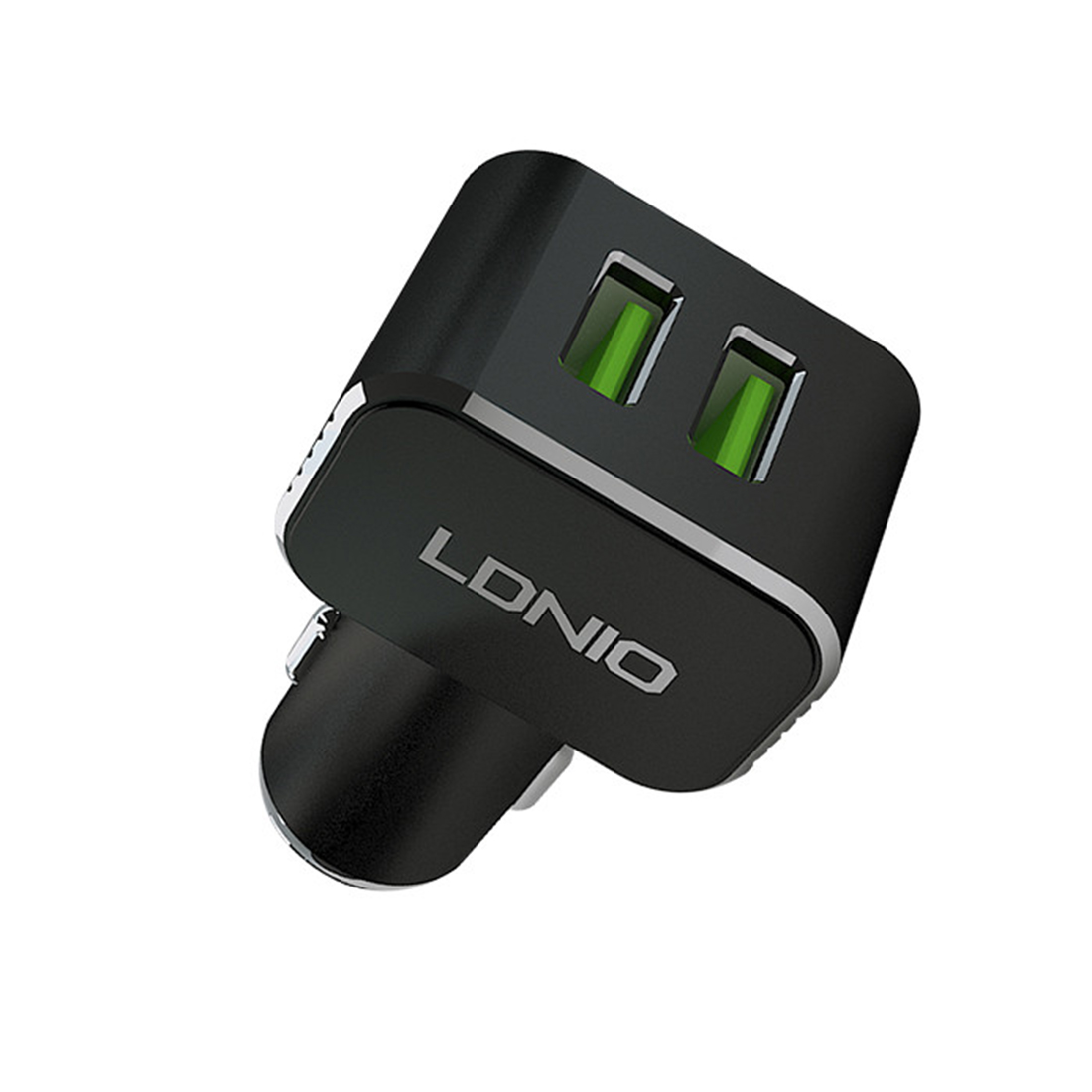 Автомобильное зарядное устройство LDNIO C306 2*USB-A 18W 5V-3.6A с кабелем Lightning (Iphone) 1м, Чёрный