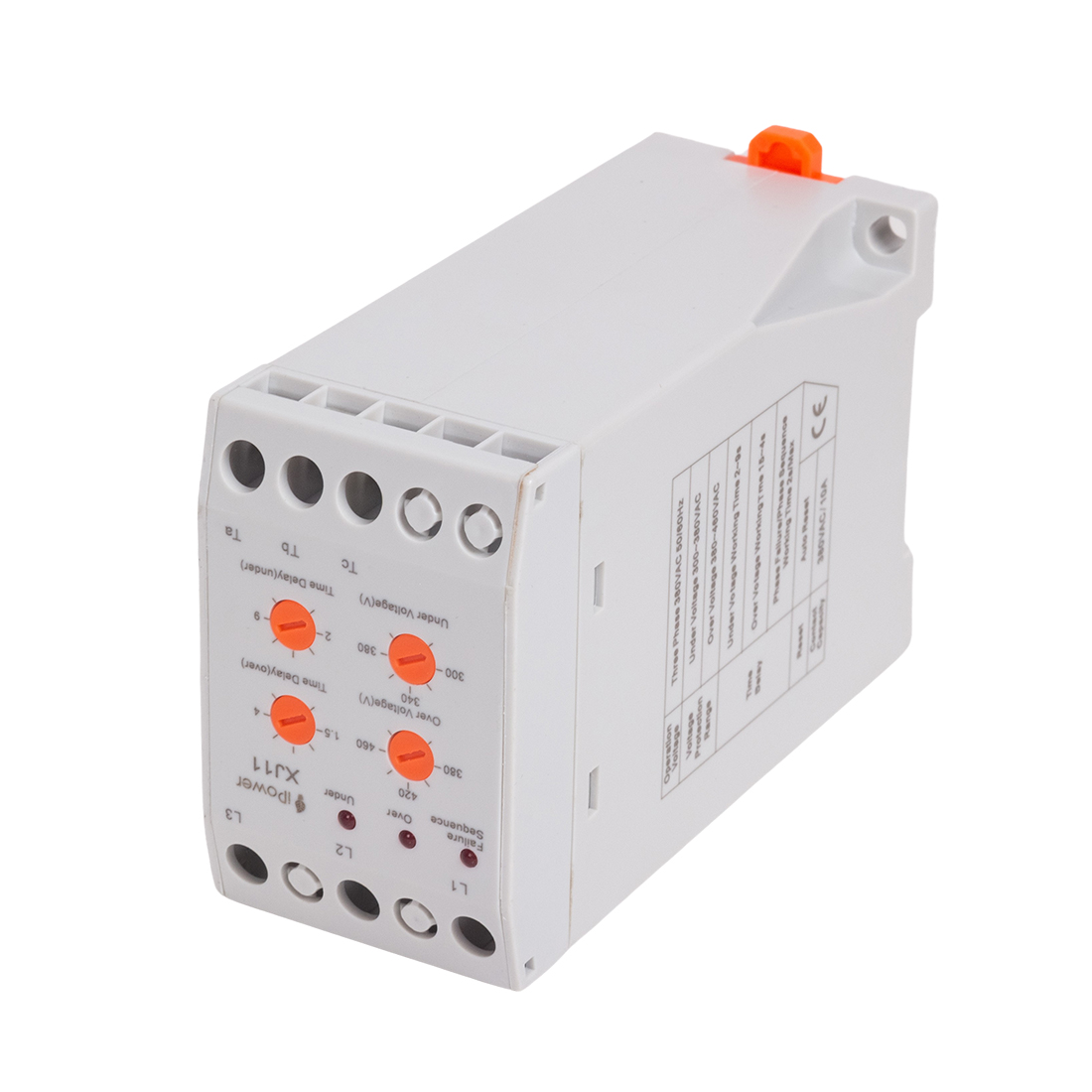 Реле контроля фаз напряжения, iPower, XJ11, 380V, (аналог РКФ-11, ЕЛ-11М)