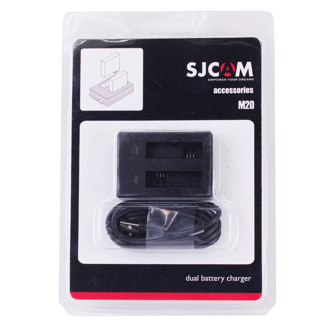 Зарядное устройство, SJCAM, SJ301, для 2-х аккумуляторов M20