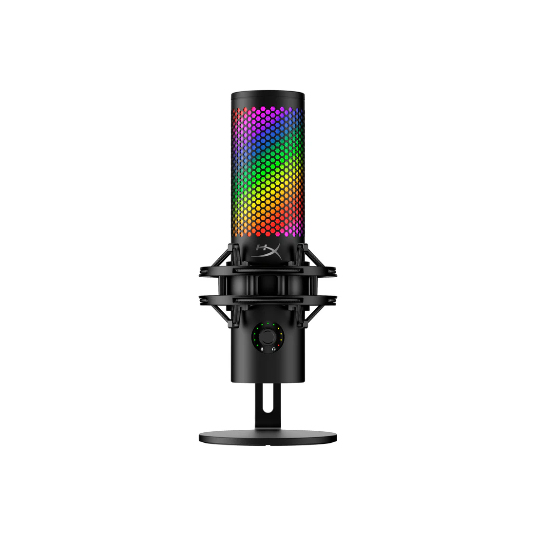 Микрофон, HyperX, 9A273AA, QuadCast 2 S, конденсаторный, стерео,192кГц/16 бит, 20Гц-20кГц, -80дБ, USB, RGB, 836 г., Чёрный