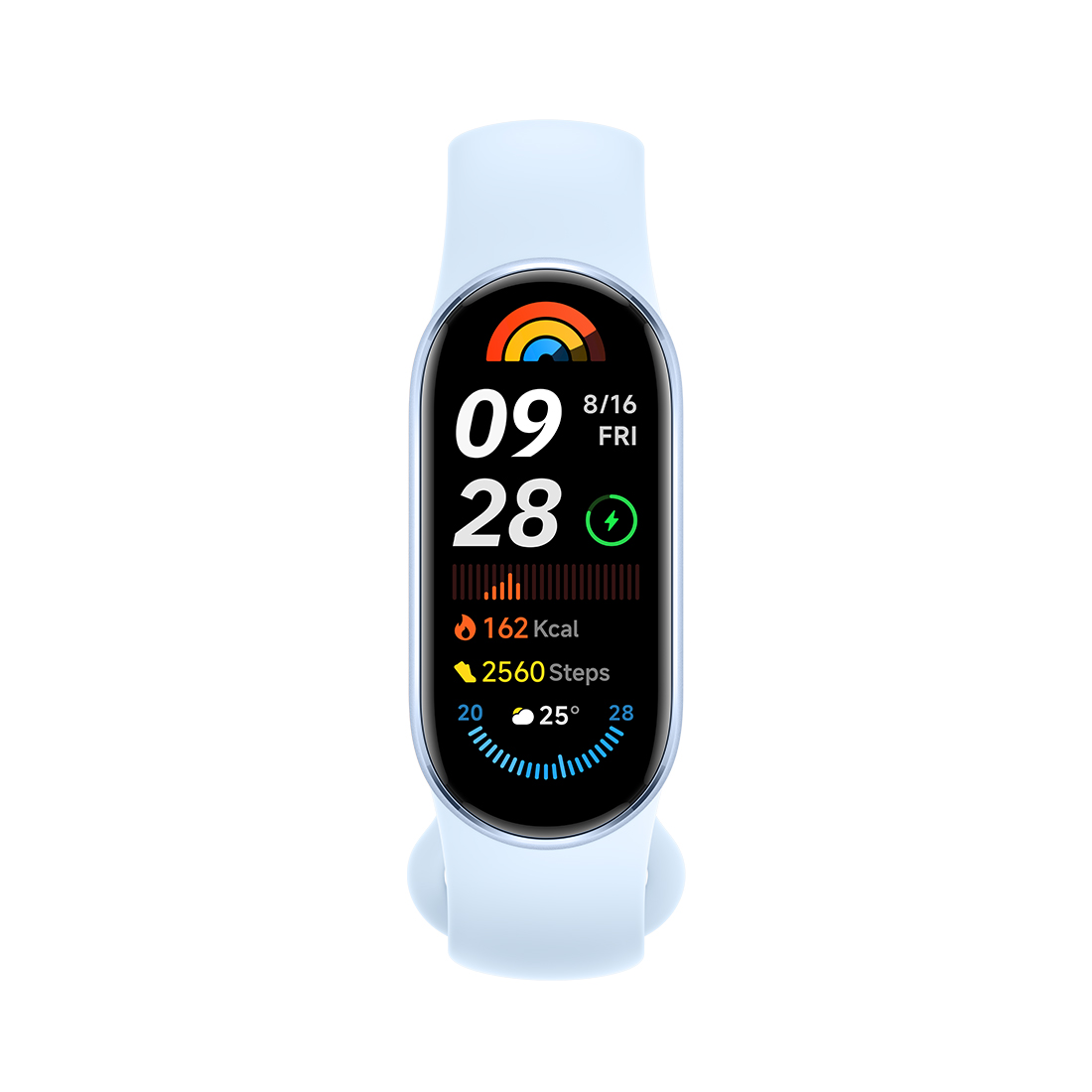 Фитнес браслет, Xiaomi, Mi Smart Band 9, M2345B1 / BHR8346GL, 1.62" AMOLED, Разрешение экрана 192 x 490, Аккумулятор 233 мАч, Водонепроницаемость 5 АТМ, Голубой