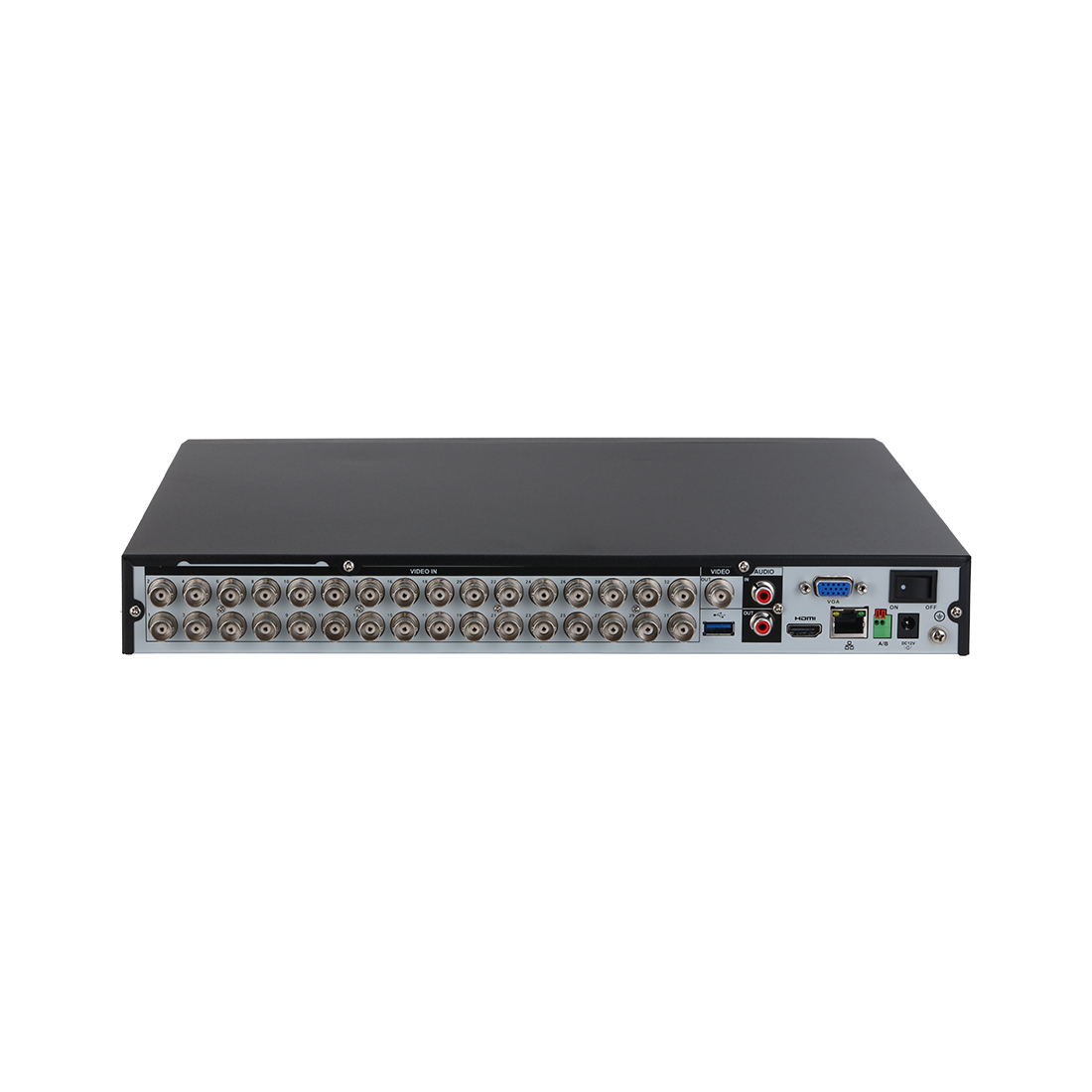 Гибридный видеорегистратор, Dahua, DH-XVR5232AN-4KL-I3, 32 канала, HDCVI, TVI, AHD, CVBS, IP, Квадруплекс, Разрешение записи: 4K, 960H, D1, CIF, Выходы видео: 1 разъем HDMI, 1 разъем VGA