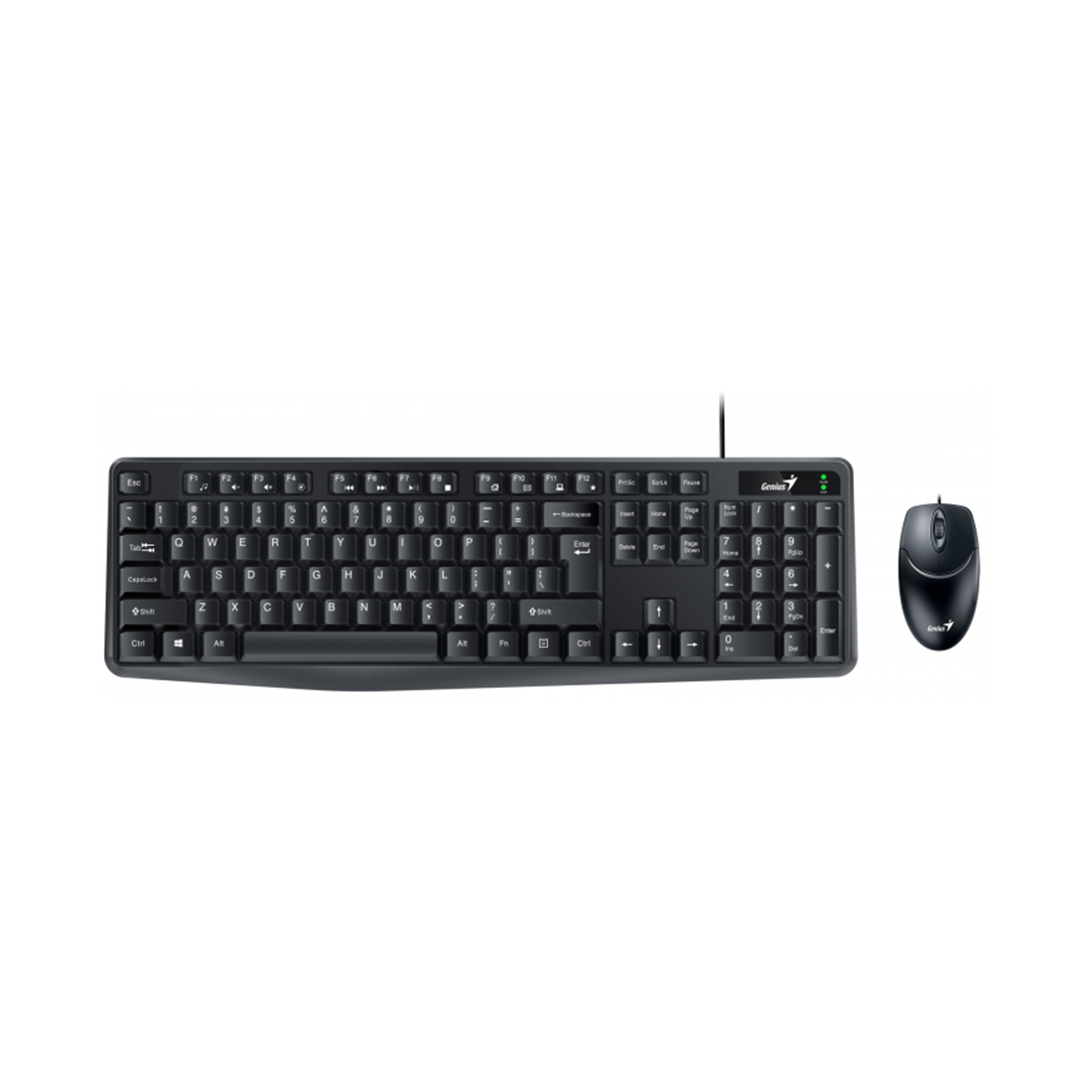 Комплект Клавиатура + Мышь, Genius, KM-170, USB, Длина кабеля 150см, Рус/Англ/Каз, Чёрный