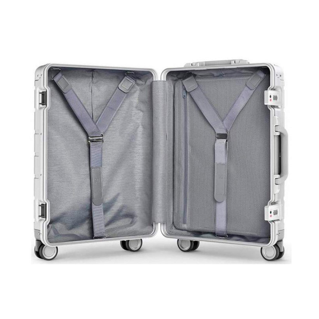 Чемодан, Xiaomi, Metal Carry-on Luggage 20", XNA4106GL, Алюминиевый сплав, 4,2 кг, Колеса с углом вращения 360 градусов для плавности и маневренности, Ручка с 4 уровнями высоты, Двойной TSA-замок, Серебристый