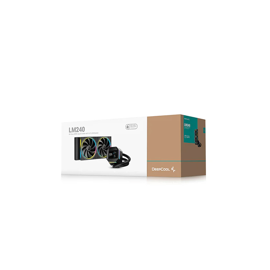 Кулер с водяным охлаждением, Deepcool, LM240, Intel 1851/1700/1200/115х и AMD AM5/AM4/, TDP 280W, 2*120мм FD12 ARGB, 600-2400 RPM±10%, 72,04CFM, 38,71 dB(A), Чёрный