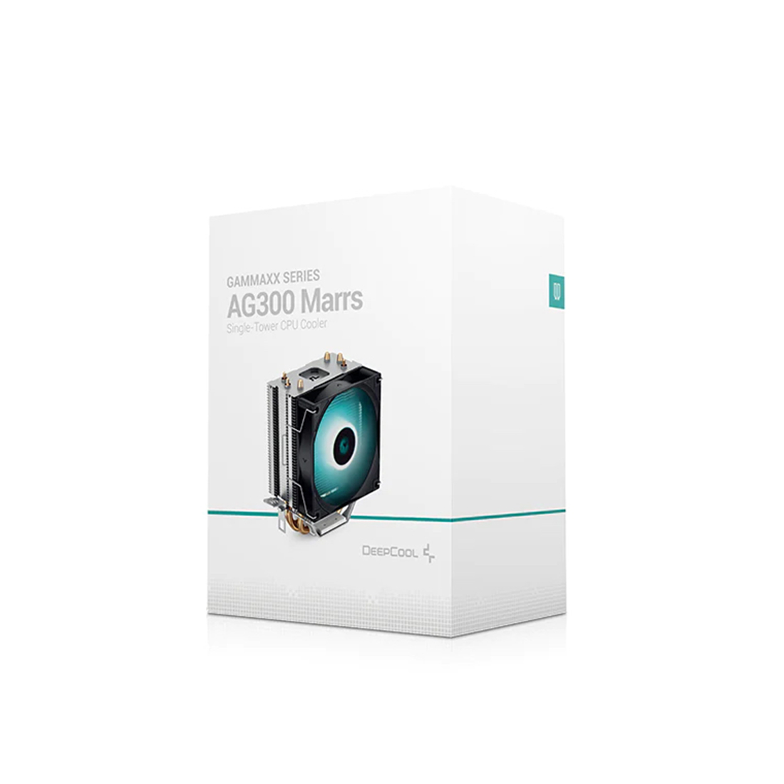 Кулер для процессора, Deepcool, AG300 MARRS R-AG300-BKMNMN-G, Intel 1700/1200/115х и AMD AM5/AM4, 150W, 92мм Led Mint, 500- 3050±10% об/м, 32,5CFM,  30,5dB(A), 4pin, 119х77х129мм, Серебристый