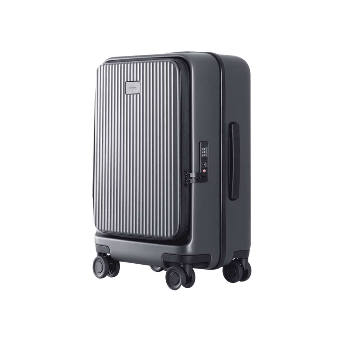 Чемодан, Xiaomi, Front Opening Luggage 20", 38,5л, Поликарбонат, Размер продукта 565 x 366 x 242 мм, Вес около 3,2 кг, Черный/Серый