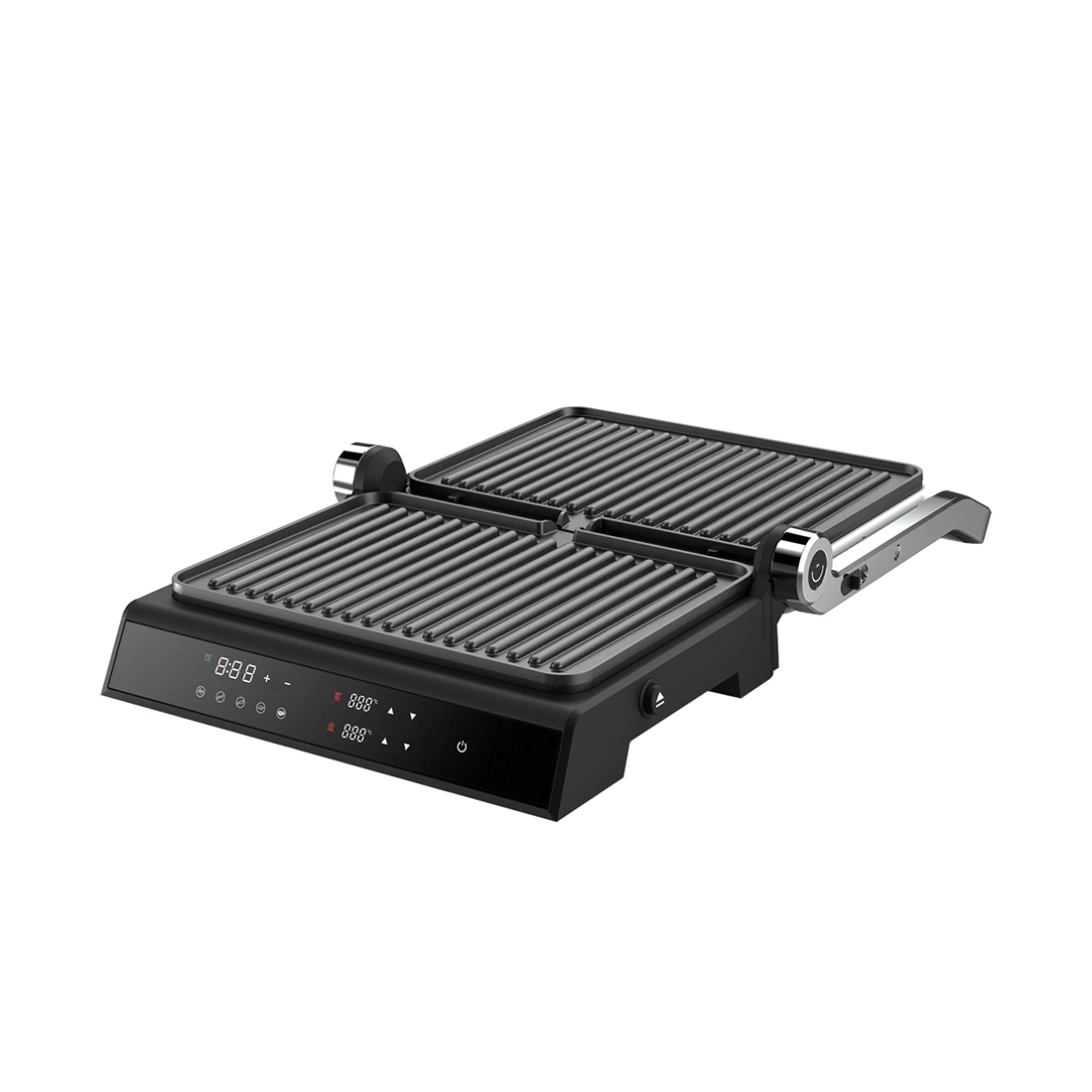 Гриль, Centek, CT-1474, 2100W, 297х230мм, 2 сменные пластины, Антипригарное покрытие, Черный/стальной