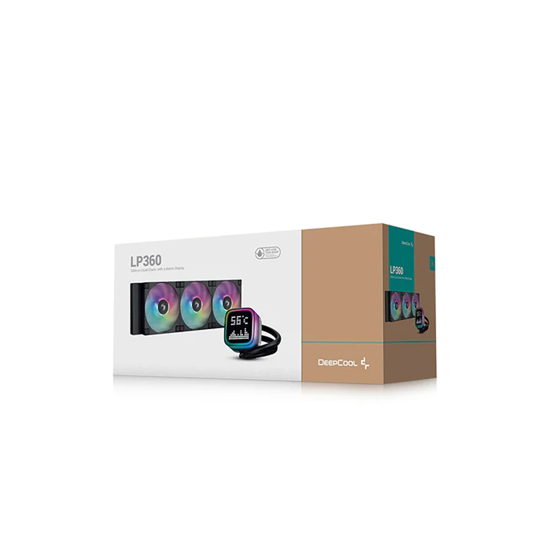 Кулер с водяным охлаждением, Deepcool, LP360 R-LP360-BKMSNC-G-1, Intel 1851/1700/1200/115х и AMD AM5/AM4/, TDP 300W, 3*120мм FD12 ARGB, 600-2400 RPM±10%, 72,04CFM, 38,71 dB(A), Чёрный