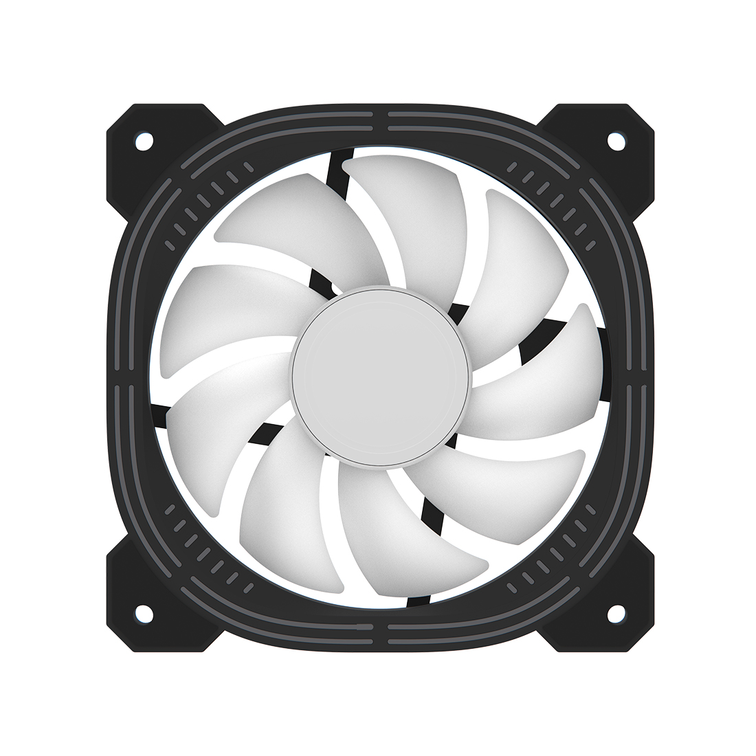 Кулер для компьютерного корпуса, Formula V, Nulight 12BK ARPW, 120мм ARGB, 450-1500±10% об/м, 45,03 CFM,  25.34 dB(A), ARBG 3pin +PWM 4pin, 120х120х25мм, Черный
