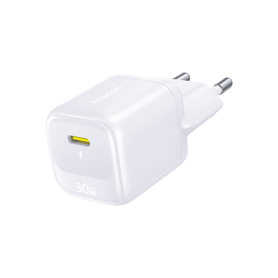 Адаптер питания, Baseus, EnerFill FN22, E0123101, GaN, 1  USBC, 30 Вт, 5 В  3 А, 9 В  3 А, 12 В  2,5 А, 15 В  2 А, 20 В  1,5 А, PD 3.0, QC 3.0, PPS, 100–240 В~, 50/60 Гц, 0,8 А, EU, Moon White, Белый