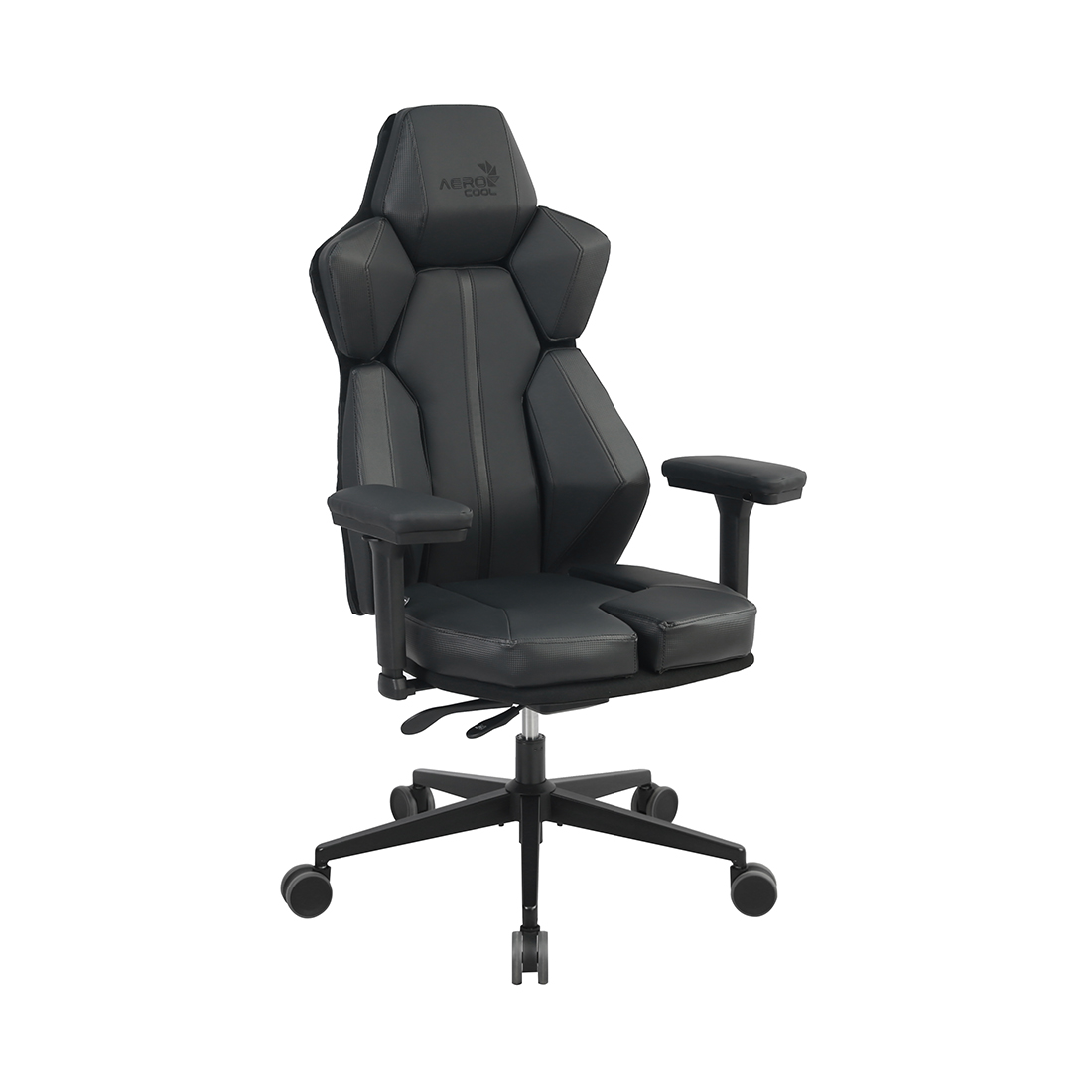 Игровое компьютерное кресло, Aerocool, XTAL-Racer Black, Искусственная кожа (RACER), (Ш)65*(Г)70*(В)122 (132) см, Черный