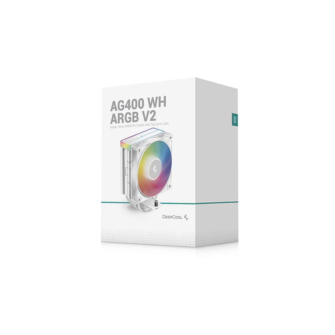 Кулер для процессора, Deepcool, AG400 WH ARGB V2 R-AG400-WHAMMN-GJD, Intel 1851/1700/1200/115х и AMD AM5/AM4, 220W, 120мм ARGB, 500- 2100±10% об/м, 75,89CFM,  31.6dB(A), 4pin, 125х92х154мм, Белый