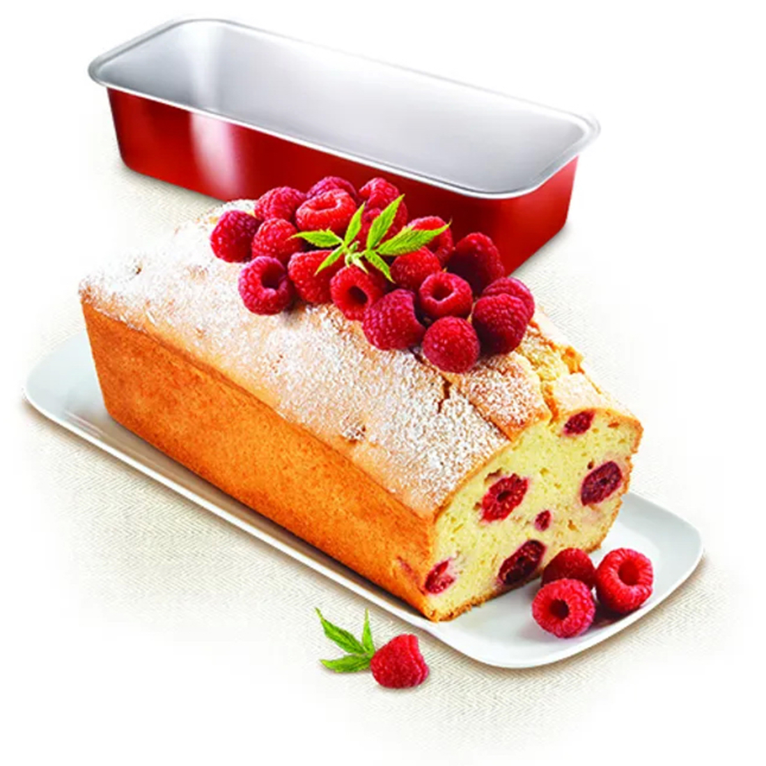 Форма для кекса, Tefal, Delibake J1640174, 30см, Углеродная сталь, Красный