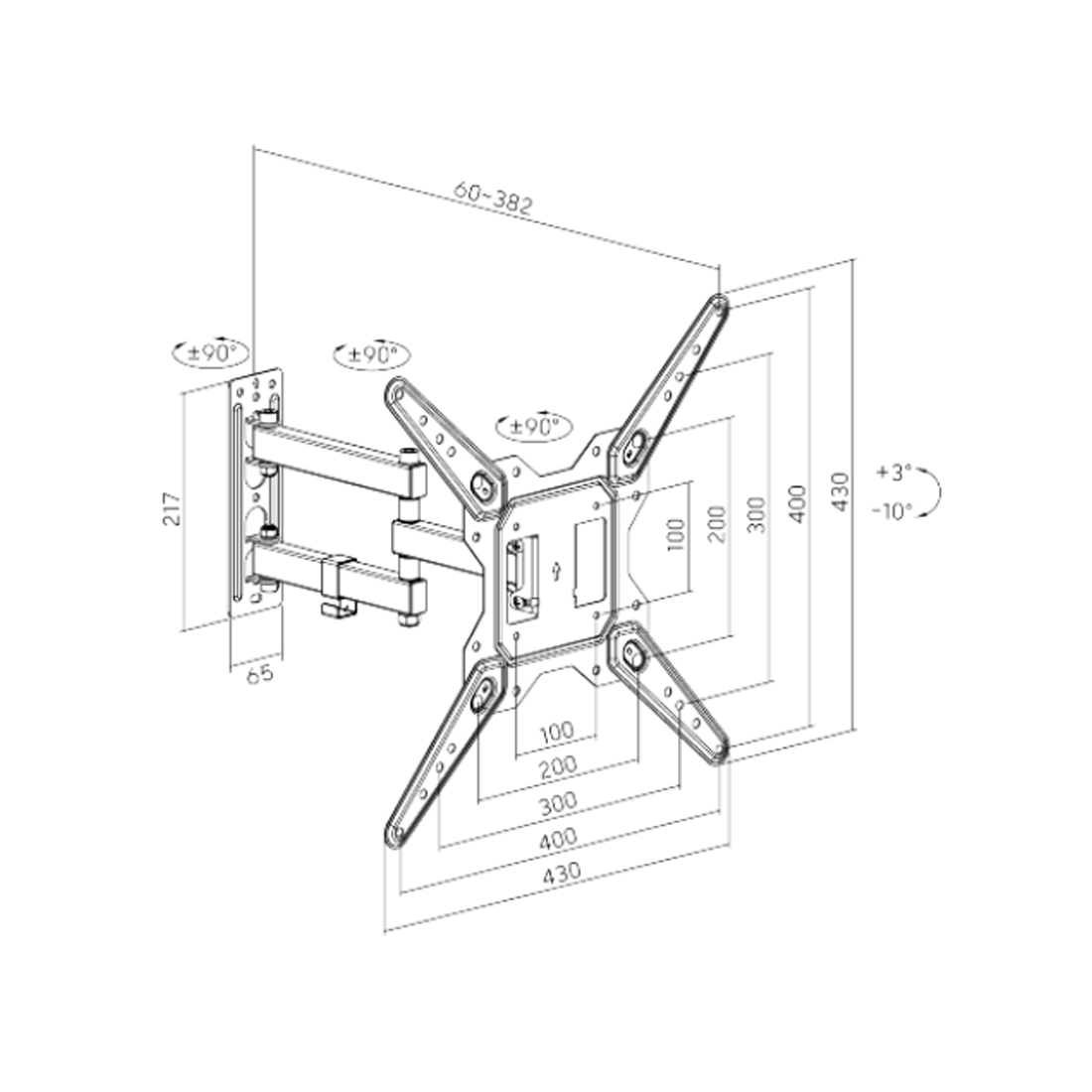 Кронштейн для ТВ и мониторов XG WA-2365T
