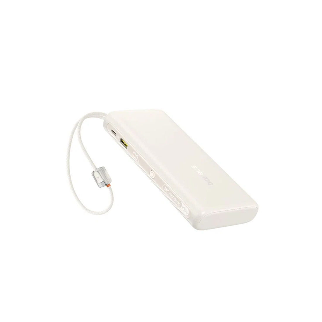 Портативный внешний аккумулятор, Baseus, EnerFill FC41 (E0028P01), Digital Display, With Dual Built-in USB-C Cables. 10000mAh, 67W, Белый