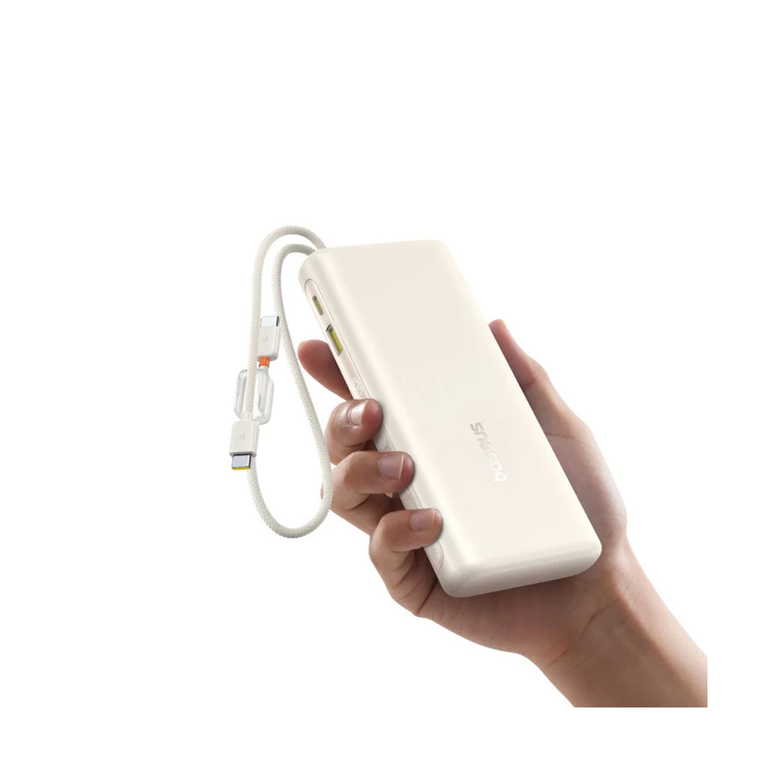 Портативный внешний аккумулятор, Baseus, EnerFill FC41 (E0028P01), Digital Display, With Dual Built-in USB-C Cables. 10000mAh, 67W, Белый