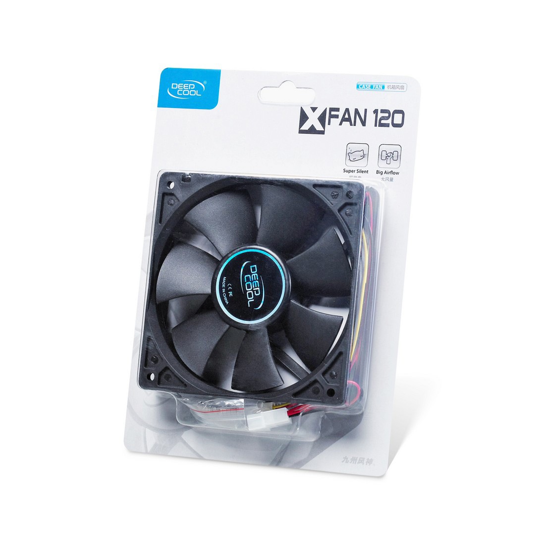 Кулер для компьютерного корпуса, Deepcool, XFAN 120 DP-FDC-XF120, 120мм, 1300±10%об.мин, 43.56CFM, 23.7dB(A), 3pin, 120х120х25мм, Чёрный