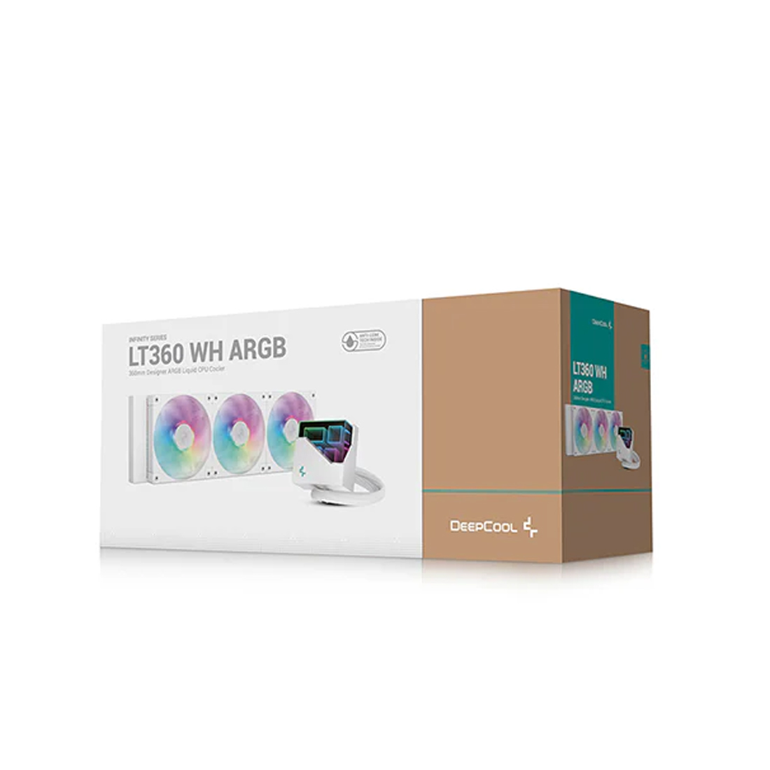 Кулер с водяным охлаждением, Deepcool, LT360 WH ARGB R-LT360-WHAMNC-G-1, Intel 1700/1200/115х и AMD AM5/AM4/, TDP 300W, 3*120мм FD12 ARGB, 600-2400RPM±10%, 85,85CFM, 38,71 dB(A), Белый