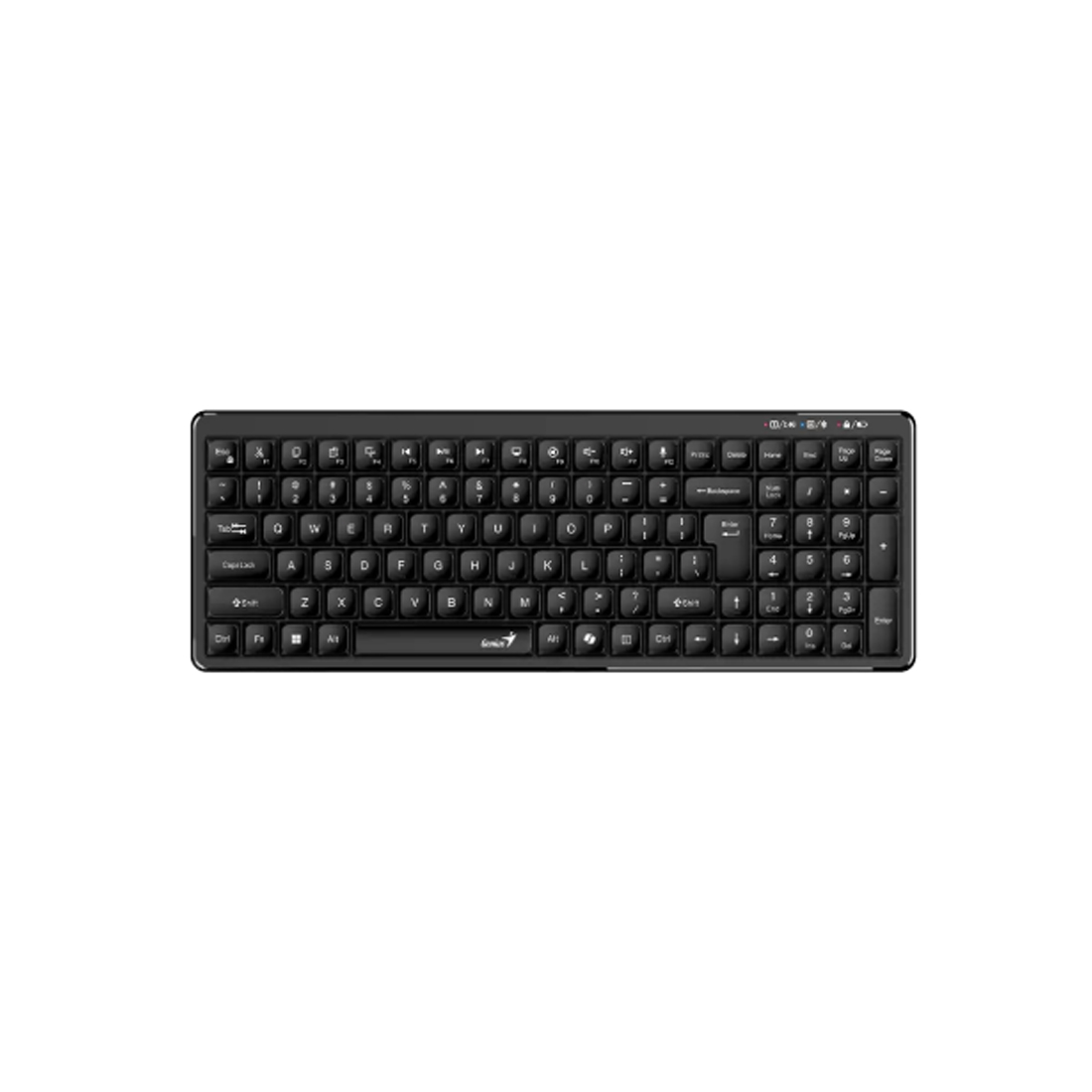 Клавиатура, Genius, LuxeMate Q7100BT, Bluetooth 5.3, 2.4 ГГц, Мембранная, Slim, Рус/Англ, Copilot, AAA x 2, Пластик, Чёрный