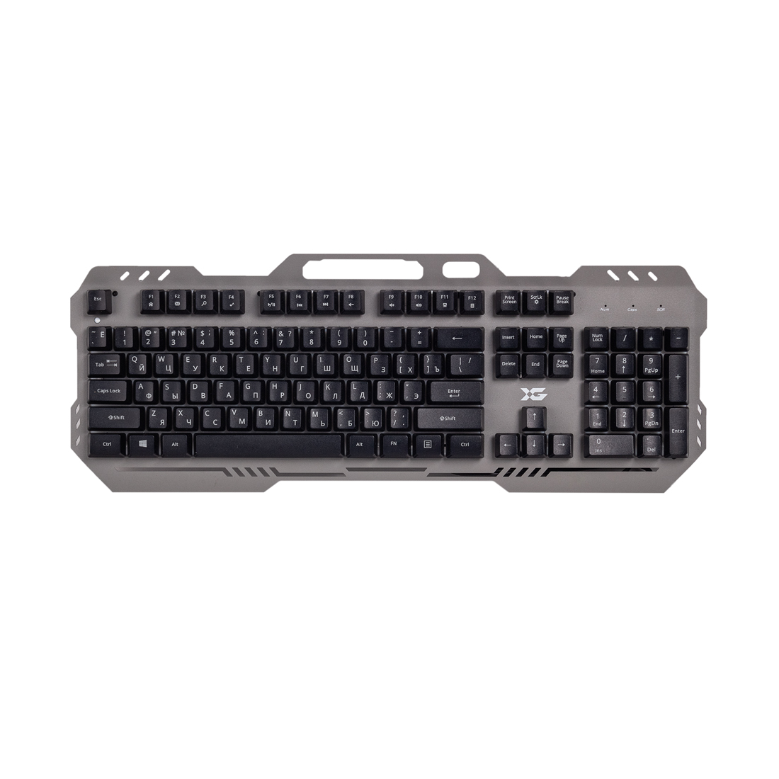 Клавиатура, XG, Wizard, Игровая, USB, Кол-во стандартных клавиш 104, Размер: 490*190,5*23,0 мм., Длина кабеля 1,5 метра, Защита от случайного пролива воды/кофе, Анг/Рус/Каз, Чёрный