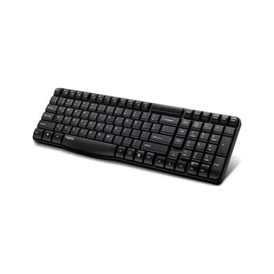 Клавиатура, Rapoo, E1050, Беспроводная 2.4ГГц, Кол-во стандартных клавиш 104, USB Type-A, Англ/Рус, Защита от воды, Радиус действия до 10 м, Черный