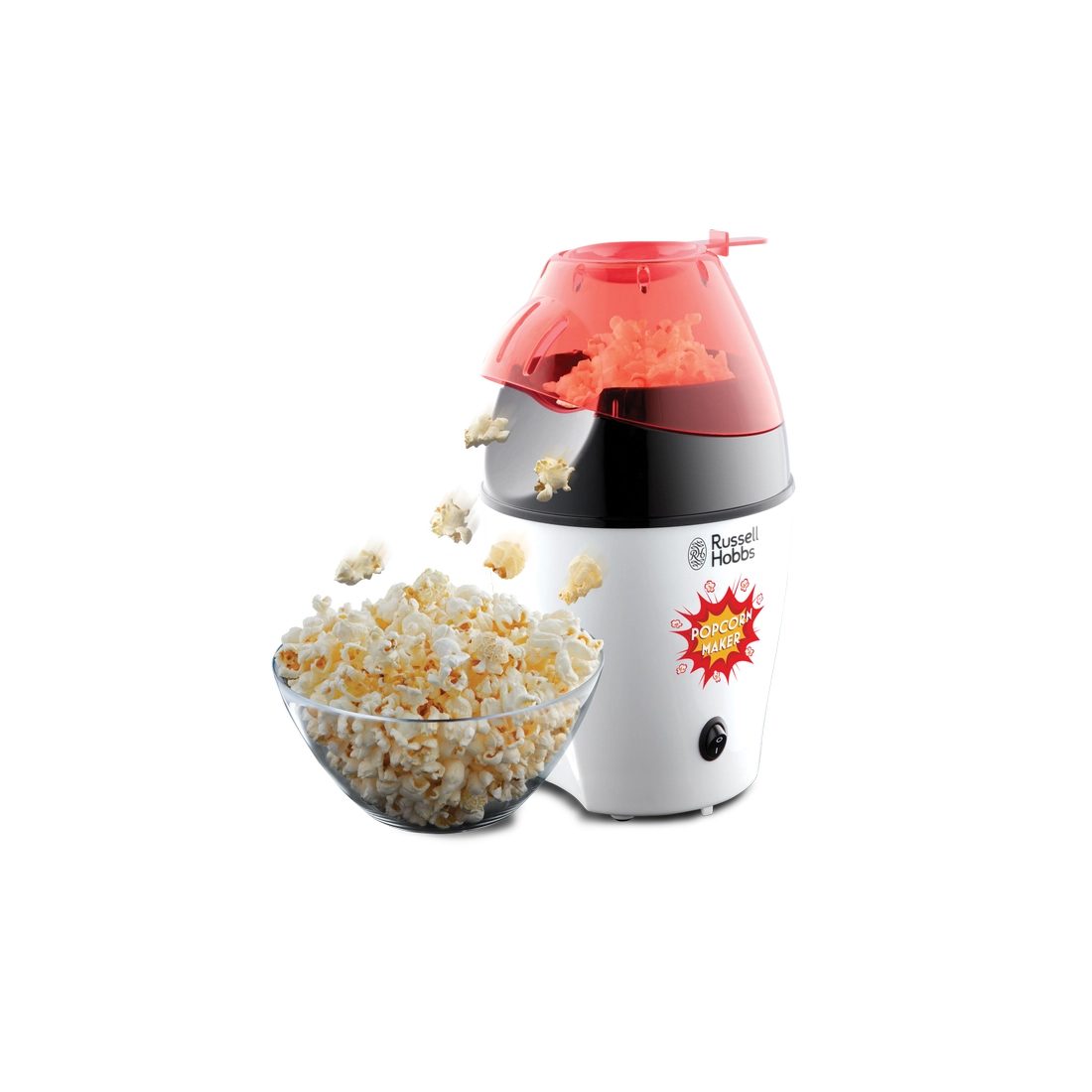 Аппарат для приготовления попкорна, Russell Hobbs, 24630-56, Мощность1200W, Настольный тип установки, Электрические нагревательные элементы, Пластик, Белый