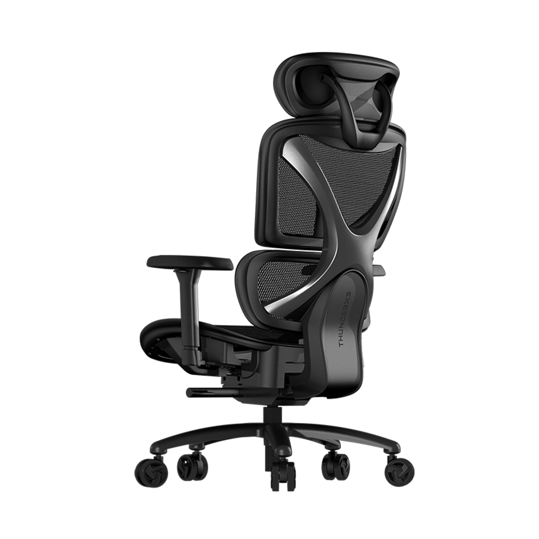 Игровое компьютерное кресло, ThunderX3, XTC-Mesh Black, Воздухопроницаемое сетчатое покрытие, (Ш)65*(Г)57*(В)118(126) см,Чёрный