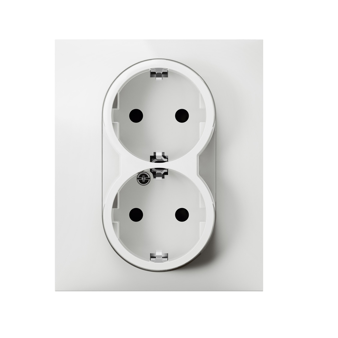 Розетка двойная 2х2К+З, Legrand Suno, 721126, 16А 250В с з/ш безвинт.зажим Белый