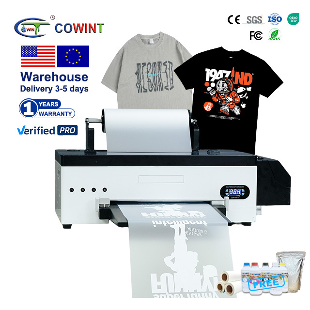 Cowint A3 30cm XP600 DTF Printer New Condition Roll-to-Roll Pigment Ink Heat Transfer Printing Machine on PET DTF Film