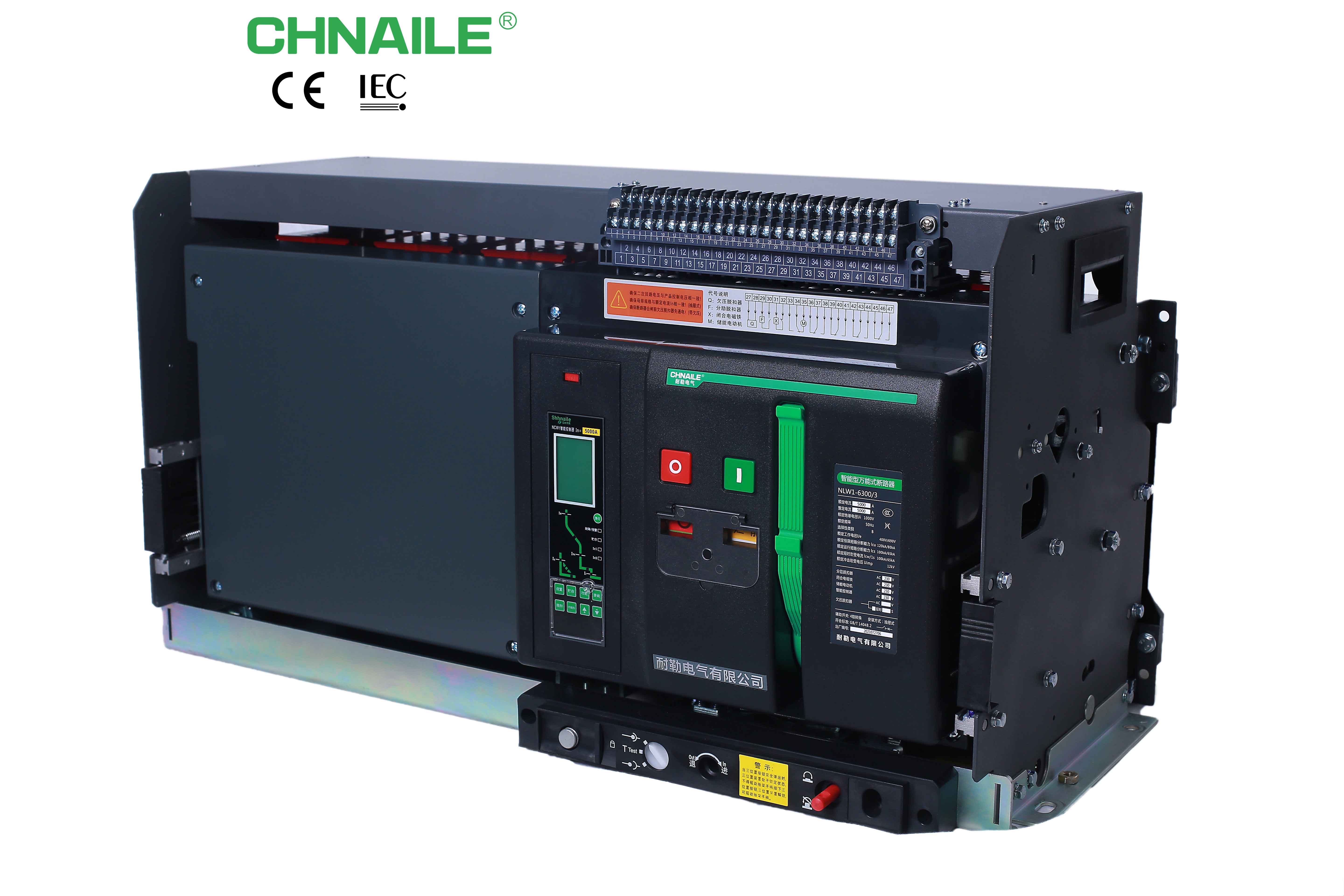 CHNAILE NLW1 Intelligent Air Circuit Breaker 1600A-6300A ACB 3P 4P 65kA High Breaking Capacity Smart Power Distribution