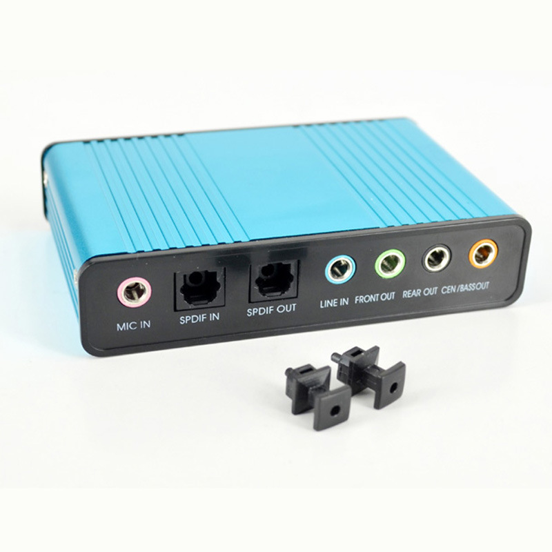 USB External Sound Card 5.1 Channels Audio Adapter with Mic Line in Out for PC Laptop Speaker