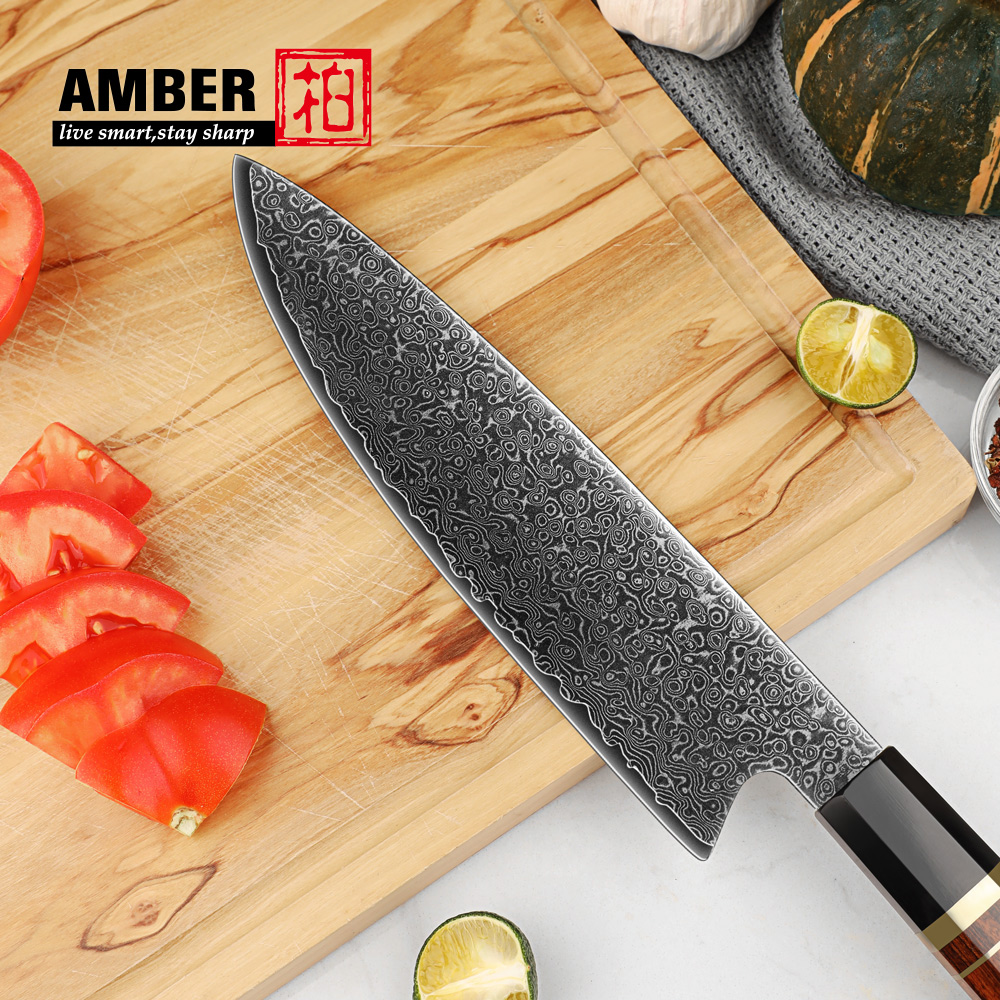 Amber NEW Japanese Kitchen Knives VG10 67 Layer Damascus Steel Santoku Knife Vegetable Slicing Utility Cooking Kitchen Utensils
