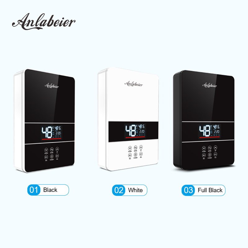 Original Manufacturer's 6000W Tankless Instant Water Heater 220V LED Temperature Display English Operating Plastic for Hotel Use