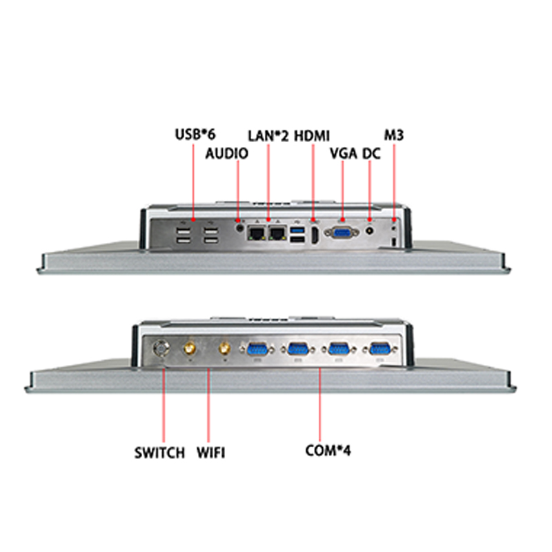 10.1/12.1/15/17.3 Inch Industrial Panel PC J1900 J6412 I3 I5 I7 4G 64G Touch Stainless Steel Industrial Computer Accessories